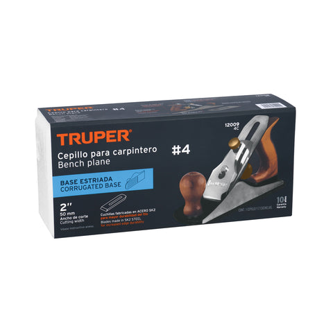 Cepillo para carpintero #4 base estriada, Truper | 4C | 12009