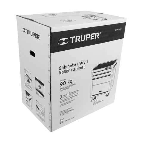 Gabinete metálico móvil, 4 cajones, capacidad 90 kg, Truper | GAMO-4090 | 12066