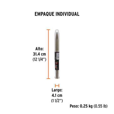Cincel plano delgado SDS Plus 3/4' x 10', Truper | SDS-C1 | 12096