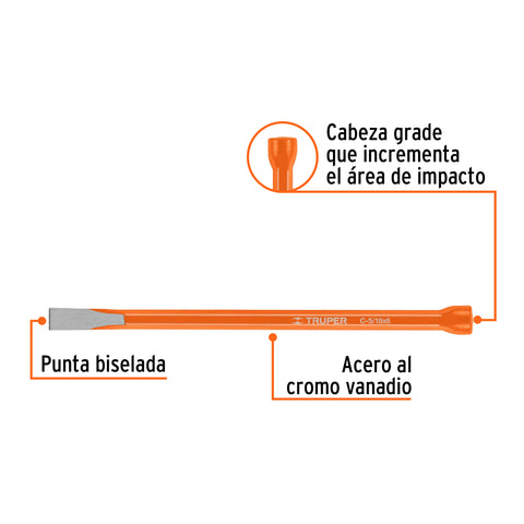 Cincel de corte frío de 5/16 X 6', Truper | C-5/16X6 | 12103