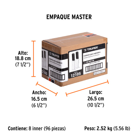 Bolsa con 2 carbones de repuesto para ASPI-08, TRUPER | CB-ASPI-08 | 12105