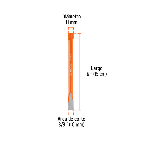 Cincel de corte frío de 3/8 X 6', Truper | C-3/8X6 | 12106