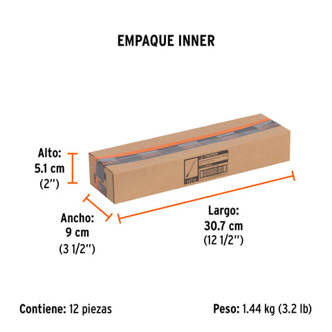 Cincel de corte frío de 3/8 X 10', Truper | C-3/8X10 | 12112