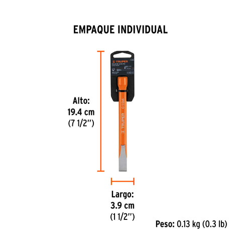 Cincel de corte frío de 1/2 X 6', Truper | C-1/2X6 | 12115