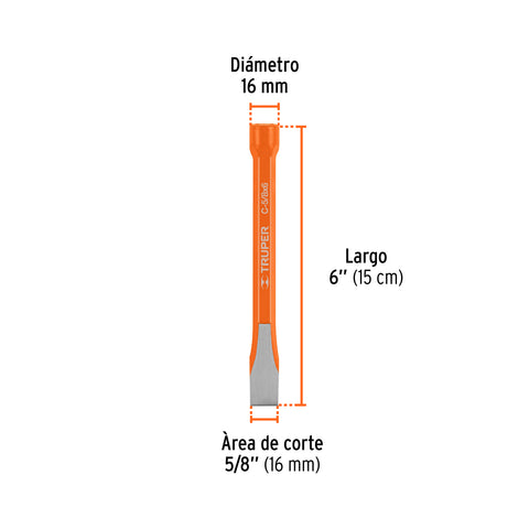 Cincel de corte frío de 5/8 X 6', Truper | C-5/8X6 | 12127
