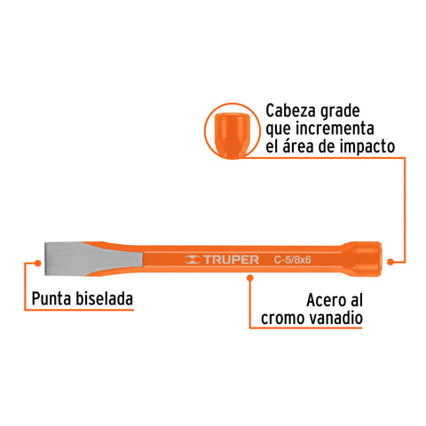 Cincel de corte frío de 5/8 X 6', Truper | C-5/8X6 | 12127