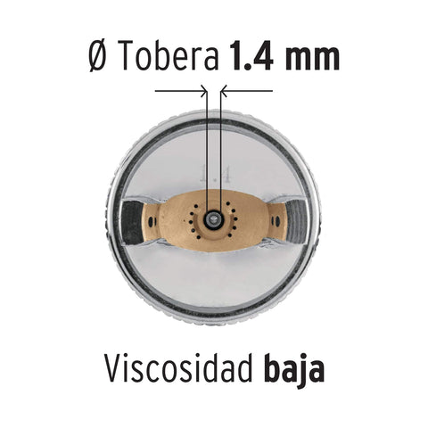 Pistola p/pintar gravedad HVLP vaso plástico, 1.4 mm, Truper | PIPI-440 | 12128