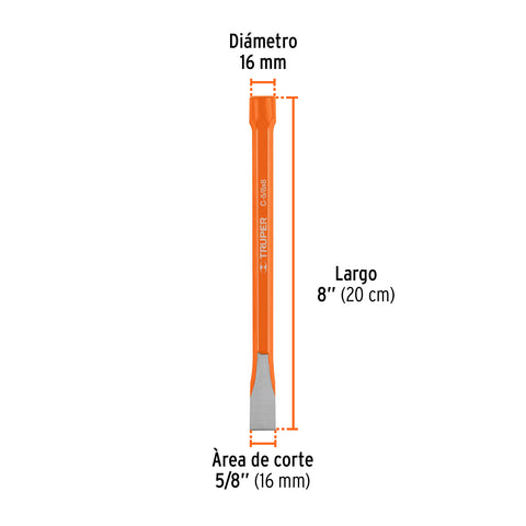 Cincel de corte frío de 5/8 X 8', Truper | C-5/8X8 | 12130