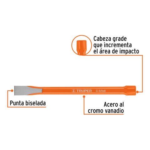 Cincel de corte frío de 5/8 X 8', Truper | C-5/8X8 | 12130