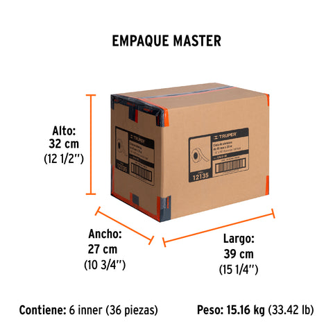 Cinta de aluminio de 48 mm x 30 m, Truper | CALU-30 | 12135