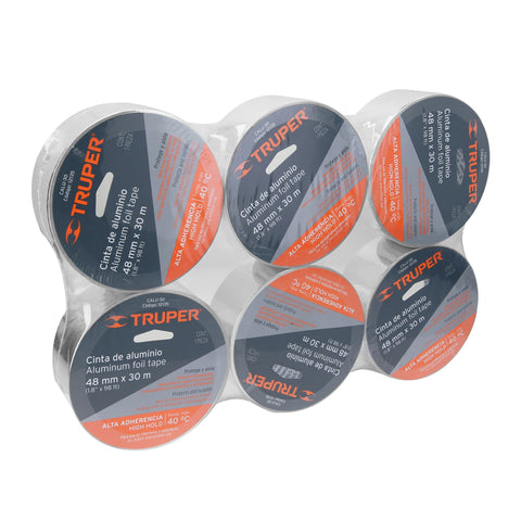 Cinta de aluminio de 48 mm x 30 m, Truper | CALU-30 | 12135