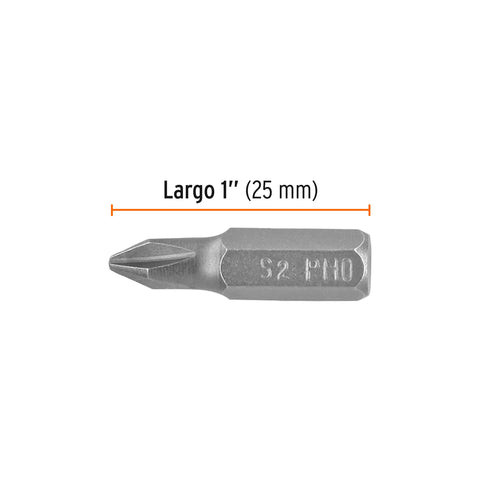 Estuche con 5 puntas de cruz PH0 largo 1', Truper Expert | PUDE-1100 | 12138