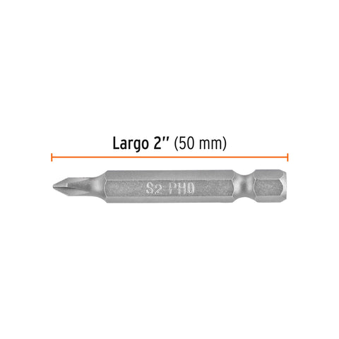 Estuche con 5 puntas de cruz PH0 largo 2', Truper Expert | PUDE-1200 | 12144