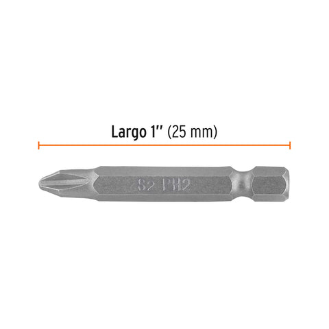 Estuche con 5 puntas de cruz PH2 largo 2', Truper Expert | PUDE-1202 | 12147