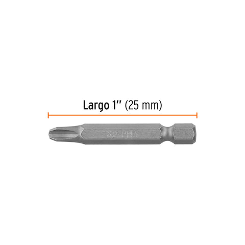 Estuche con 5 puntas de cruz PH3 largo 2', Truper Expert | PUDE-1203 | 12149
