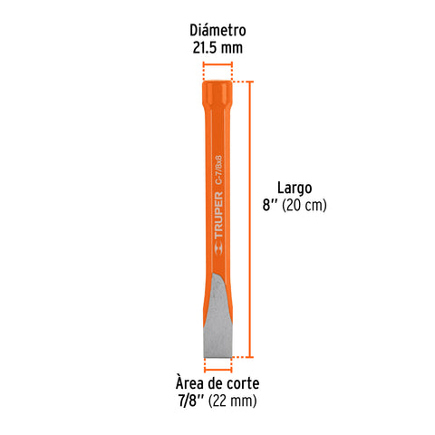Cincel de corte frío de 7/8 X 8', Truper | C-7/8X8 | 12151