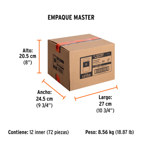 Estuche con 5 puntas de cruz PH2 largo 3', Truper Expert | PUDE-1302 | 12153