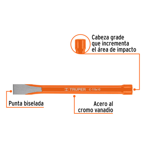 Cincel de corte frío de 7/8 X 10', Truper | C-7/8X10 | 12154