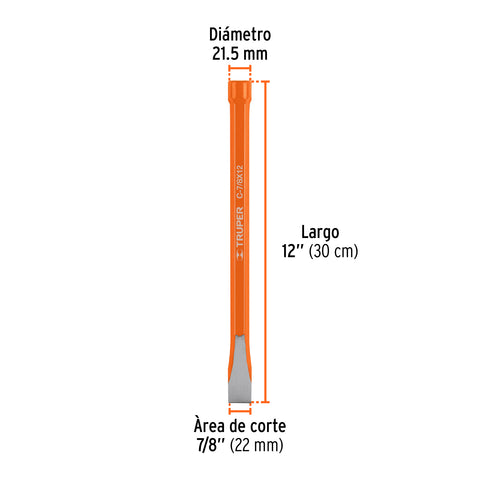 Cincel de corte frío de 7/8 X 12', Truper | C-7/8X12 | 12157