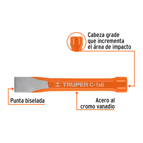 Cincel de corte frío de 1 X 8', Truper | C-1X8 | 12160