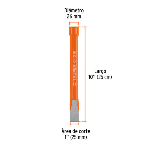 Cincel de corte frío de 1 X 10', Truper | C-1X10 | 12163