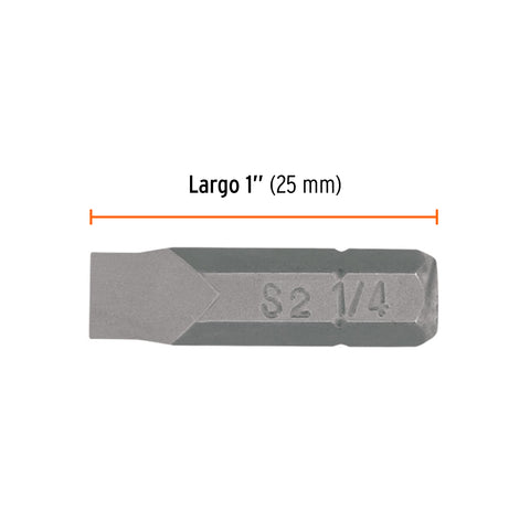 Estuche con 5 puntas planas de 1/4' largo 1', Truper Expert | PUDE-3125 | 12167