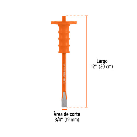 Cincel de corte frío 3/4 X 12' con grip, Truper | C-3/4X12G | 12172
