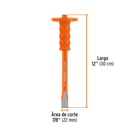 Cincel de corte frío 7/8 X 12' con grip, Truper | C-7/8X12G | 12175
