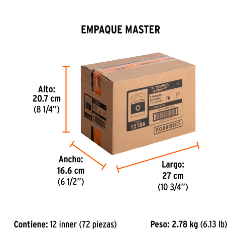 Estuche con 5 puntas torx T6 largo 1', Truper Expert | PUDE-5106 | 12186