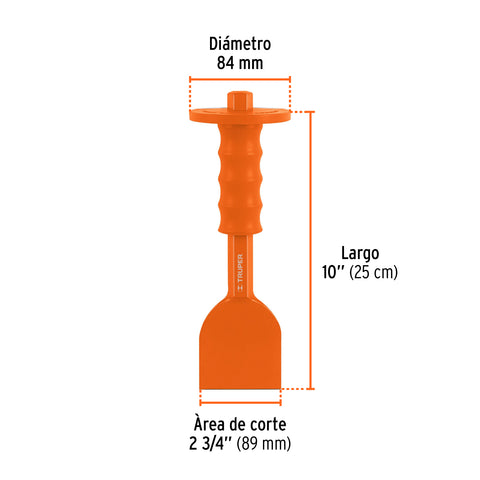 Cincel ladrillero 2-3/4 X 10' con grip, Truper | CL-2-3/4X10G | 12187