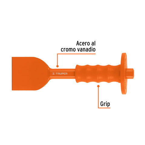 Cincel ladrillero 2-3/4 X 10' con grip, Truper | CL-2-3/4X10G | 12187