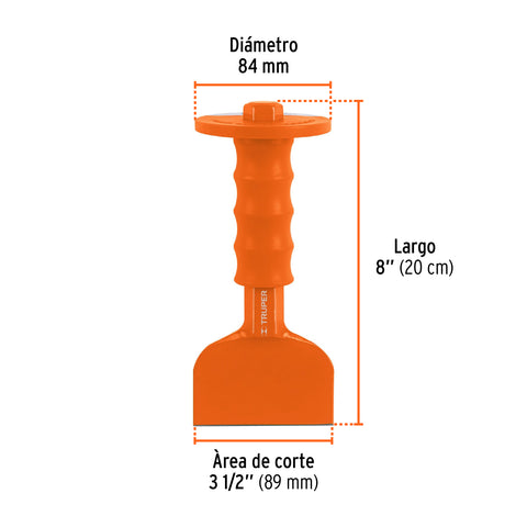 Cincel ladrillero 3-1/2 X 8' con grip, Truper | CL-3-1/2X8G | 12193