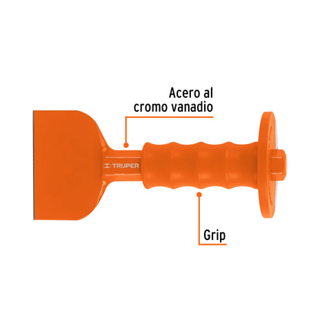 Cincel ladrillero 3-1/2 X 8' con grip, Truper | CL-3-1/2X8G | 12193