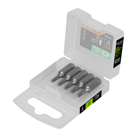 Estuche con 5 puntas torx T10 largo 1', Truper Expert | PUDE-5110 | 12197