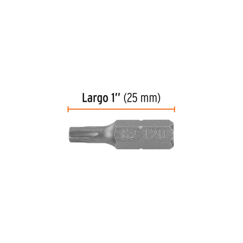 Estuche con 5 puntas torx T20 largo 1', Truper Expert | PUDE-5120 | 12200