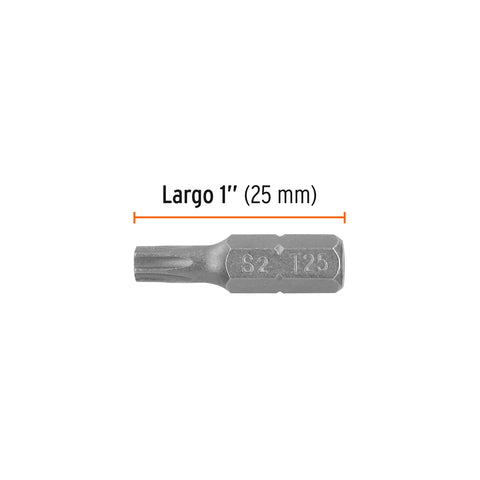 Estuche con 5 puntas torx T25 largo 1', Truper Expert | PUDE-5125 | 12201