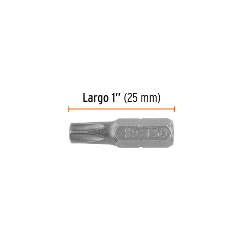 Estuche con 5 puntas torx T30 largo 1', Truper Expert | PUDE-5130 | 12204