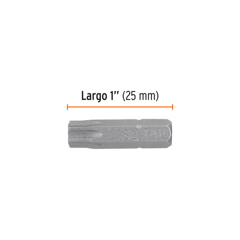 Estuche con 5 puntas torx T40 largo 1', Truper Expert | PUDE-5140 | 12206