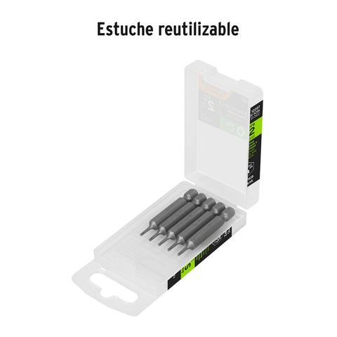 Estuche con 5 puntas torx T6 largo 2', Truper Expert | PUDE-5206 | 12207