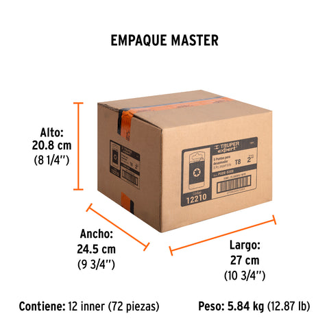Estuche con 5 puntas torx T8 largo 2', Truper Expert | PUDE-5208 | 12210