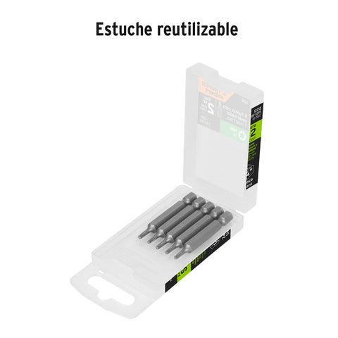 Estuche con 5 puntas torx T9 largo 2', Truper Expert | PUDE-5209 | 12212
