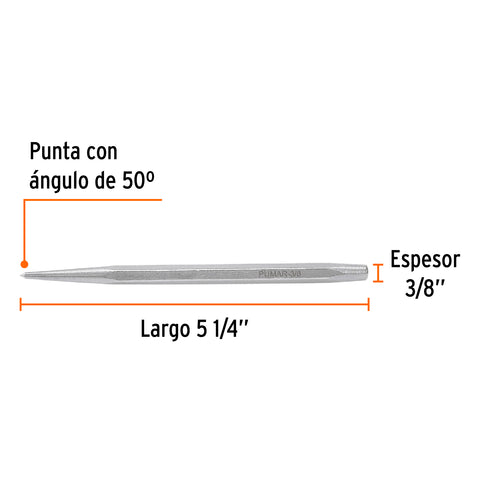 Punzón 3/8' para marcar, largo 4-3/4', Truper | PUMAR-3/8 | 12226