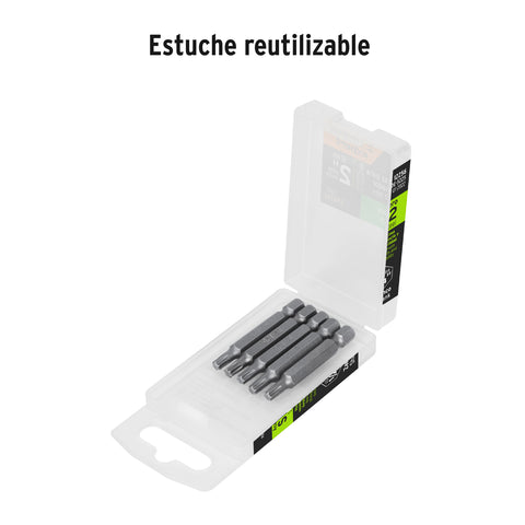 Estuche con 5 puntas torx T25 largo 2', Truper Expert | PUDE-5225 | 12256