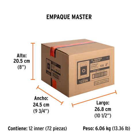 Estuche con 5 puntas torx T25 largo 2', Truper Expert | PUDE-5225 | 12256