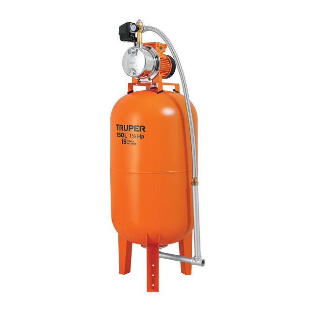 Equipo hidroneumático 150L, bomba Jet inox. 1-1/2 HP, TRUPER (HIDR-1-1/2X150)