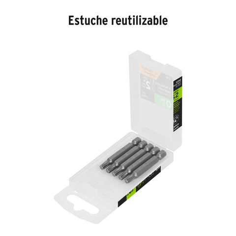 Estuche con 5 puntas torx T27 largo 2', Truper Expert | PUDE-5227 | 12260