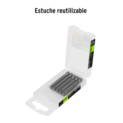 Estuche con 5 puntas torx T40 largo 2', Truper Expert | PUDE-5240 | 12262