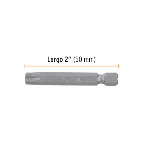Estuche con 5 puntas torx T40 largo 2', Truper Expert | PUDE-5240 | 12262
