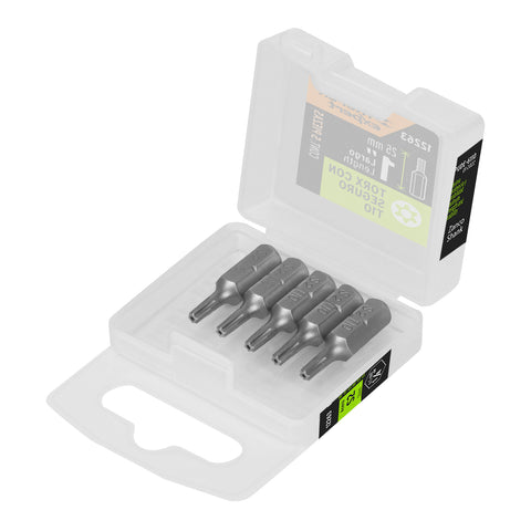 Estuche con 5 puntas torx T10 con seguro largo 1', Expert | PUDE-6110 | 12263