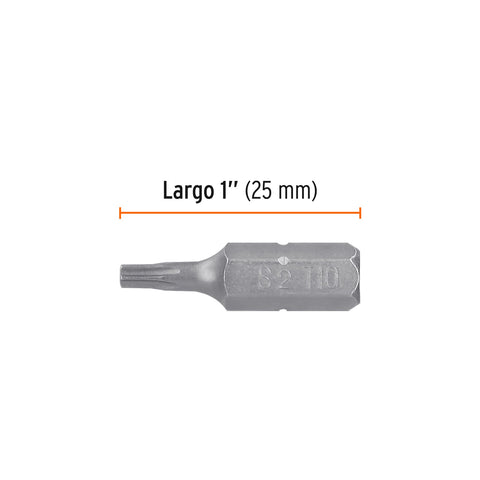 Estuche con 5 puntas torx T10 con seguro largo 1', Expert | PUDE-6110 | 12263